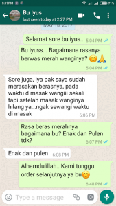 Testimoni Beras Merah Wangi