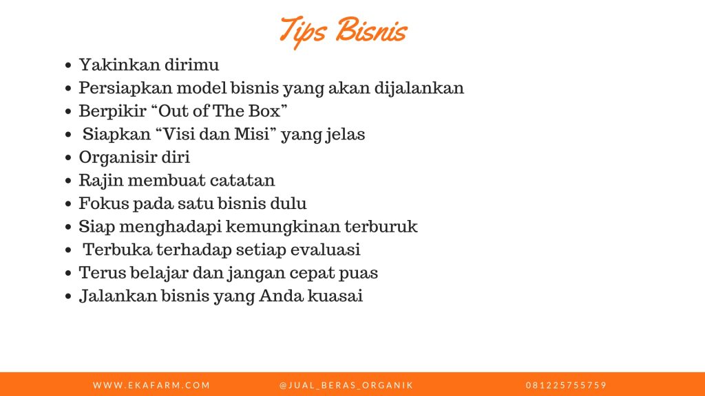 Tips Bisnis Yang Benar